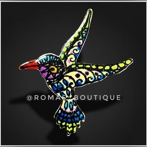 Vintage Made In Germany Colorful Bird Pin Brooch